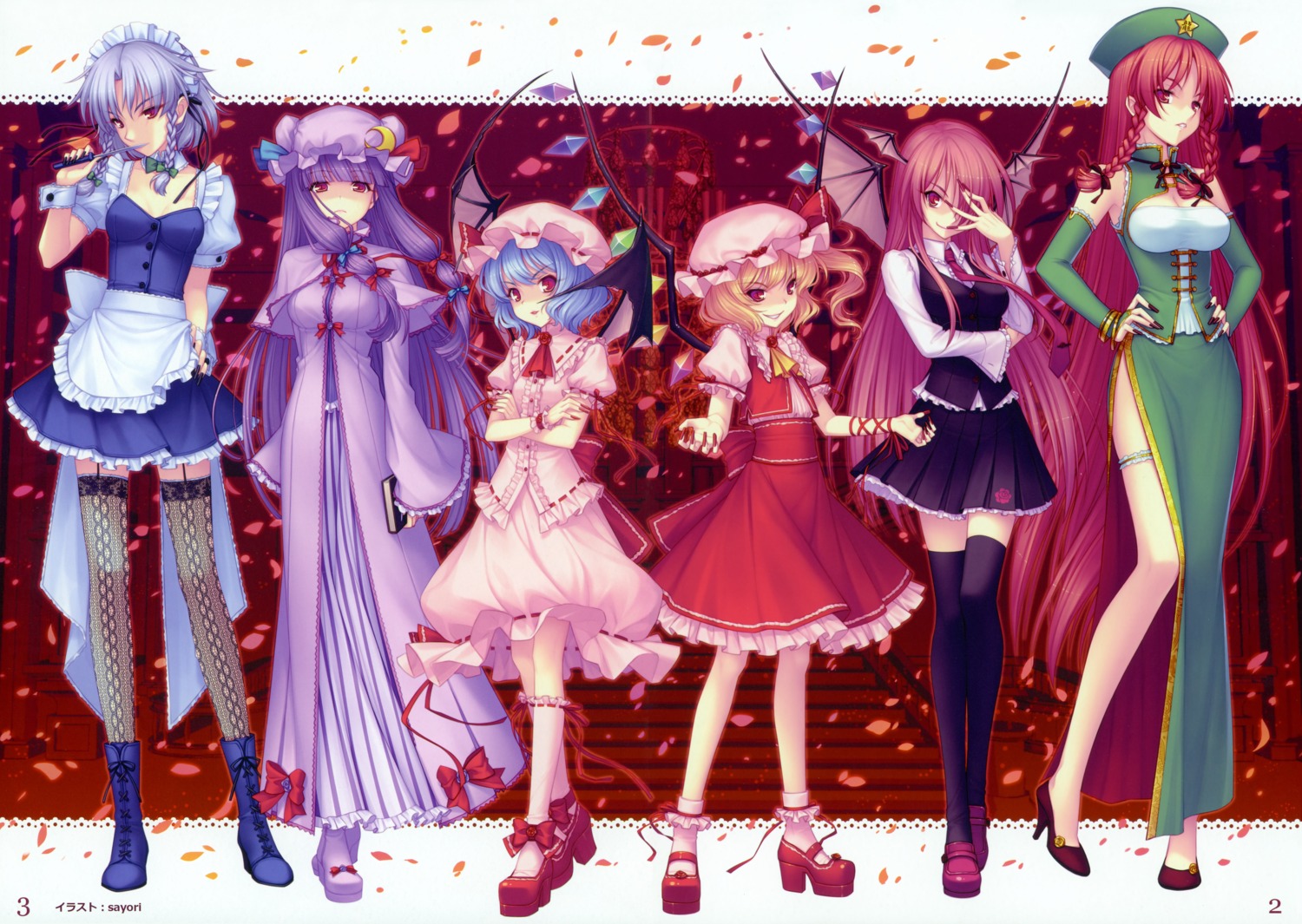 Neko Works Sayori Touhou Flandre Scarlet Hong Meiling Izayoi Sakuya